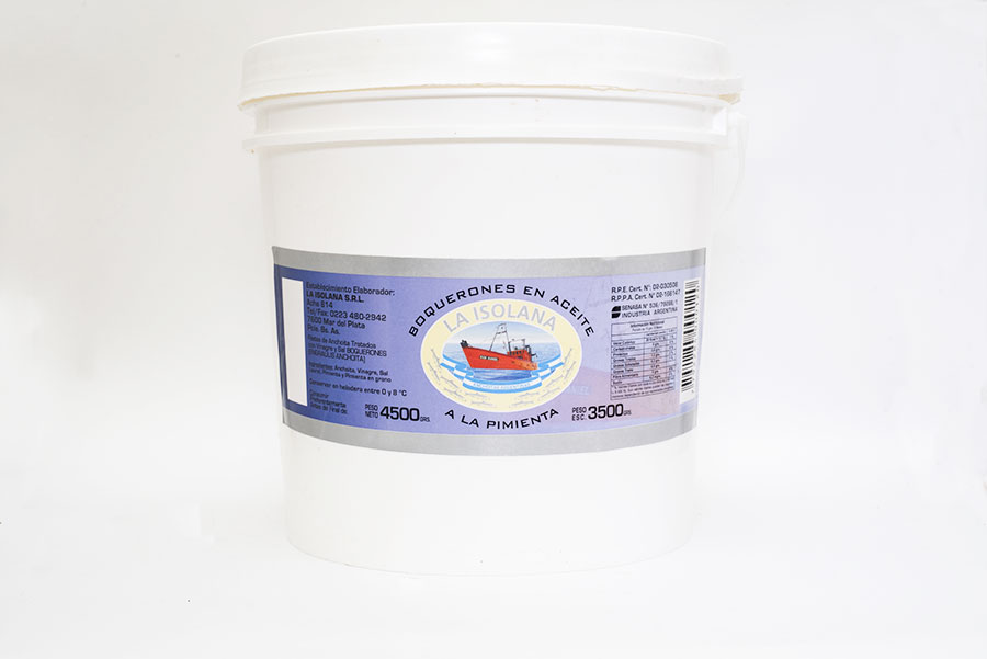 Boquerones en aceite a la pimienta 4500 grs.